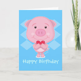 Festividades Cartão de porco de aniversário