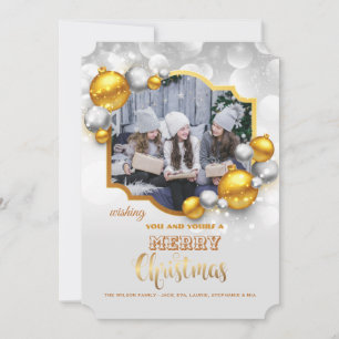 Festividades Cartão de prata e Dourado do feriado da foto