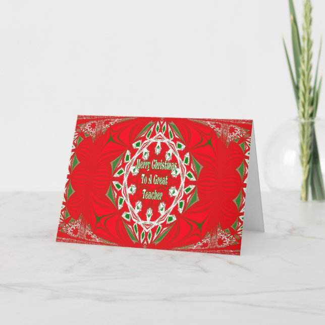 Festividades Cartão de Professor de Natal (Frente)