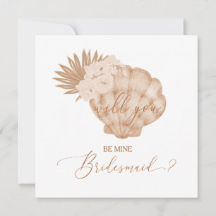 Festividades Cartão de Proposta de Seashell Bridesmaid da Boho 