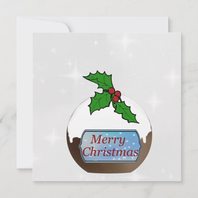 Festividades Cartão de pudim de Natal feliz personalizado (Frente)