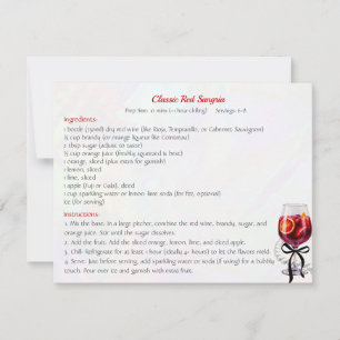 Festividades Cartão de Receita Clássico Vermelho Sangria