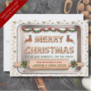 Festividades Cartão de Receita de Biscoitos de Rena de Natal Ca