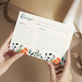 Festividades Cartão de Receita de Chá de panela Botânico Bloomi