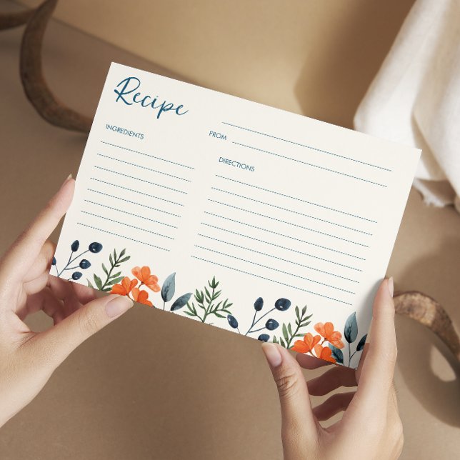 Festividades Cartão de Receita de Chá de panela Botânico Bloomi (Criador carregado)