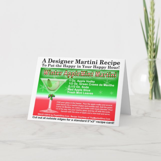 FESTIVIDADES CARTÃO DE RECEITA DO NATAL DE MINA DA MAÇÃ DE WINT (Frente)