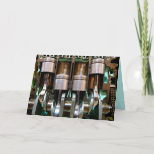 Festividades cartão de reconhecimento de pistões de motor de au