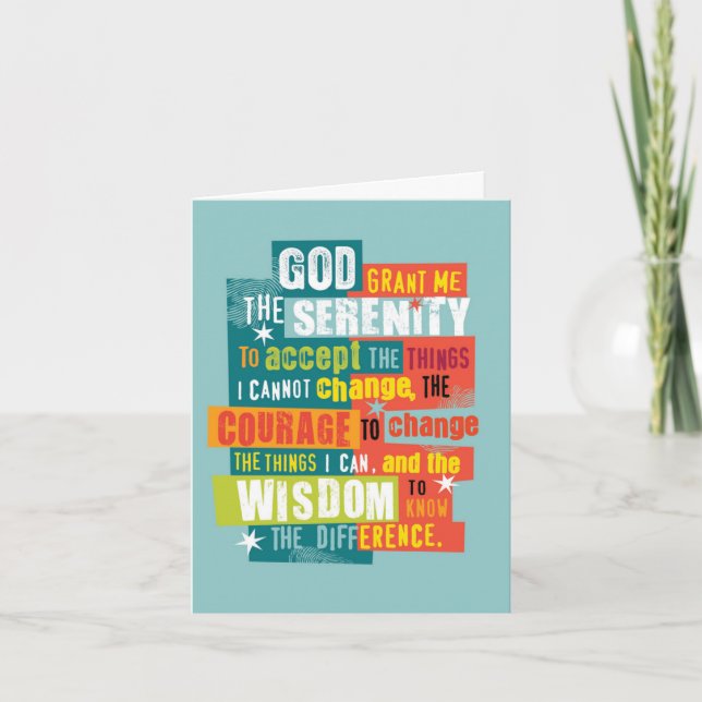 Festividades Cartão de recuperação de sobriedade - oração de se (Frente)