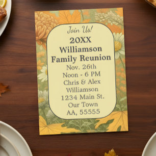 Festividades Cartão de Reunião da Família Autumn Chrysanthemum