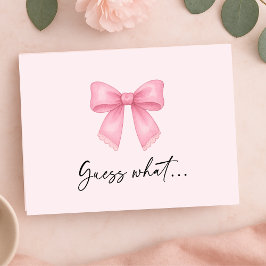 Festividades Cartão de Revelação de Férias de Natal com Laço Fo