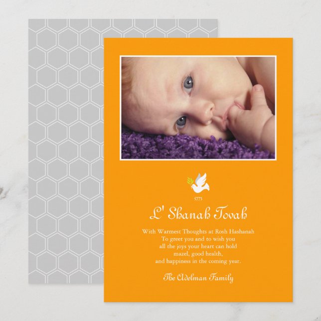 Festividades Cartão de Rosh Hashanah Pombo da Paz Shana Tova (Frente/Verso)