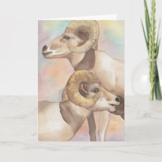 Festividades Cartão de Saída "2 Rams Watercolor Sketch/Arrohead