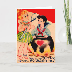 Festividades Cartão de São Valentim Canibal Vintage Retro