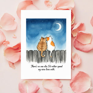 Festividades Cartão de São Valentim de Gato Divertido para Amor