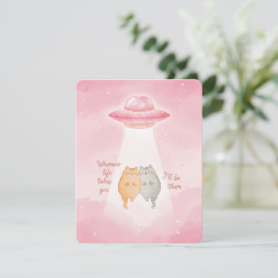 Festividades Cartão de São Valentim de UFO de Gato Kawaii para 