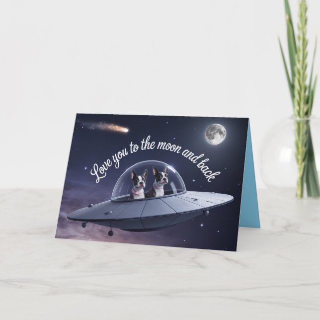 Festividades Cartão de São Valentim do Boston Terrier (Frente)