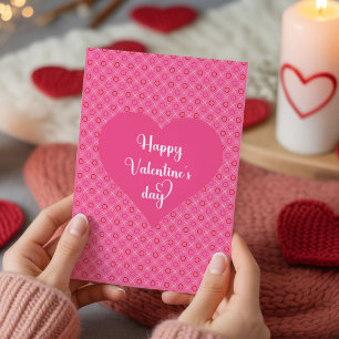 Festividades Cartão de São Valentim Soft Pink Red Hearts Love Y
