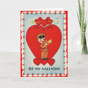 Festividades Cartão de São Valentim Vintage Retro Corneteiro