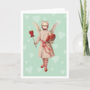 Festividades Cartão de Saudação Anjo de Gato Branco