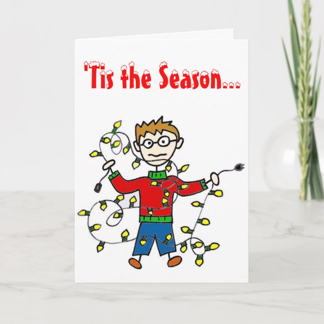 Festividades Cartão de Saudação às Luzes de Natal Tangidas (Frente)