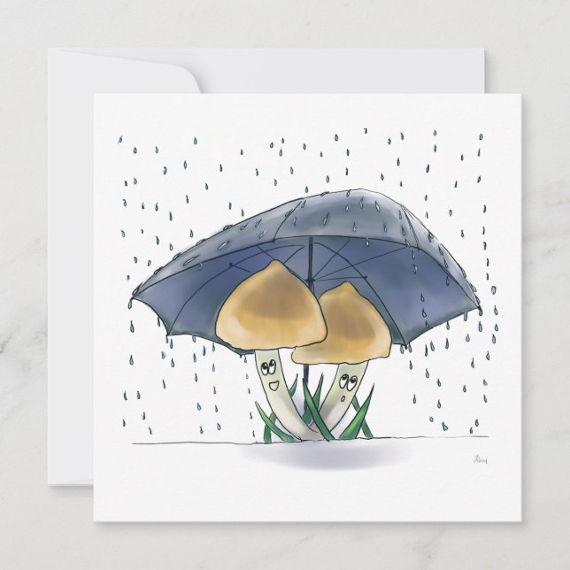 Festividades Cartão de saudação bonito com cogumelos (Frente)