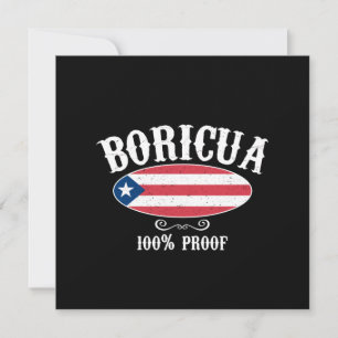 Festividades Cartão de Saudação Boricua 100% Porto Rico (FLAT)