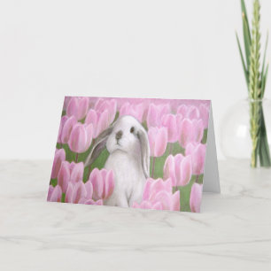 Festividades Cartão de Saudação Bunny e Tulip