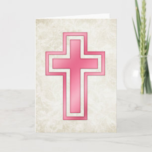Festividades Cartão de Saudação Cristão Vazio Cruz Rosa bonito 