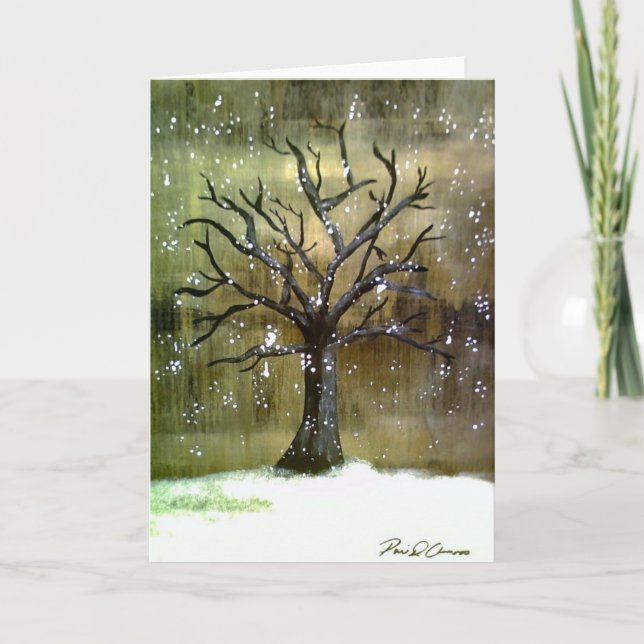 Festividades Cartão de Saudação da Árvore Wintertree (Frente)