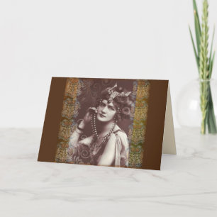 Festividades cartão de saudação da flapper girl