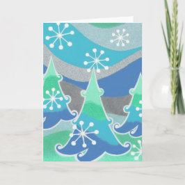 Festividades Cartão de saudação das árvores de inverno vertical