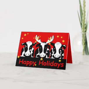 Festividades Cartão de Saudação das Vacas de Natal 2