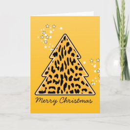 Festividades Cartão de Saudação de Árvore de Natal Leopardo Che