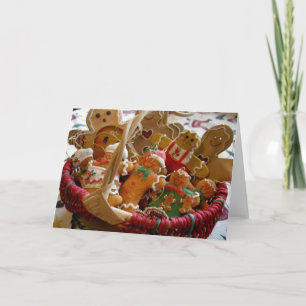 Festividades cartão de saudação de biscoitos de pão-de-gengibre