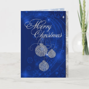 Festividades Cartão de Saudação de Bolas de Natal de Silver Ele