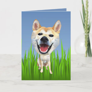 Festividades Cartão de Saudação de Cachorro de Shiba Inu Cujo C
