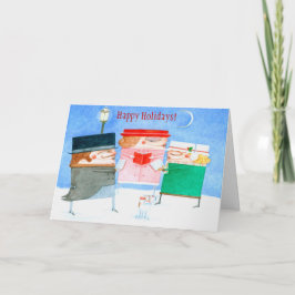 Festividades Cartão de Saudação de Carolers de Férias