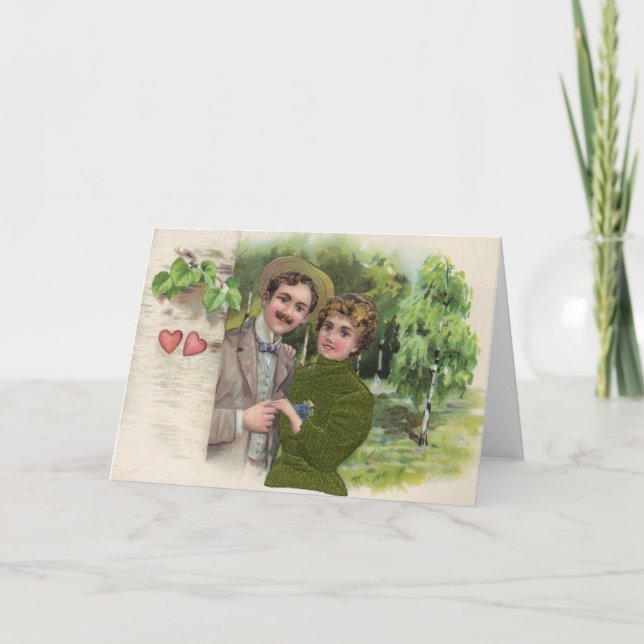 Festividades Cartão de saudação de Casal amoroso vitoriano (Frente)