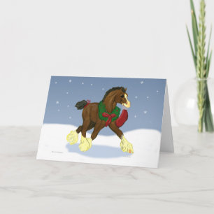Festividades Cartão de Saudação de Cores de Cavalo Clydesdale