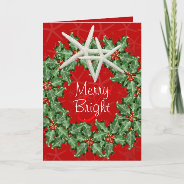 Festividades Cartão de saudação de coroa tropical de Natal (Frente)