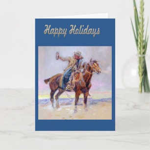 Festividades Cartão de Saudação de Cowboy Feliz Feriado Ocident