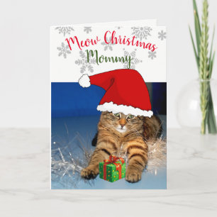 Festividades Cartão de Saudação de Dentro de Gato de Natal /Meo