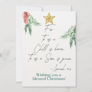 Festividades Cartão de Saudação de Escritura de Natal Isaiah 9: