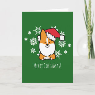 Festividades Cartão de saudação de feliz de Córgsmas CorgiThi