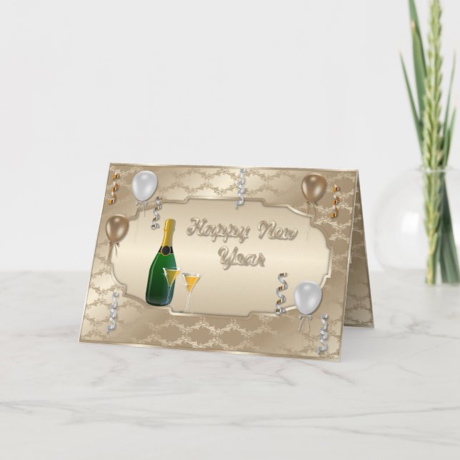 Festividades Cartão de saudação de felizes anos novos (Frente)