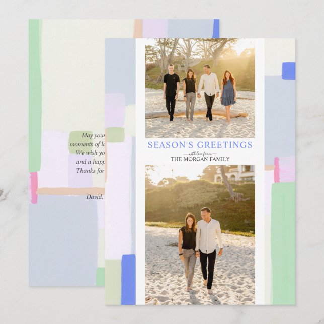 Festividades Cartão de Saudação de Feriado de Natal de Arte Col (Frente/Verso)