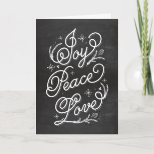 Festividades Cartão de saudação de feriado - Joy Peace Love