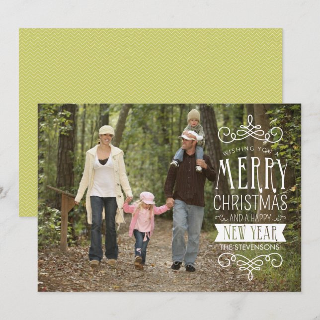 Festividades Cartão de Saudação de Foto de Feriado de Banner De (Frente/Verso)