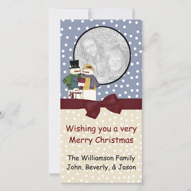 Festividades Cartão de Saudação de Foto de Natal (Frente)