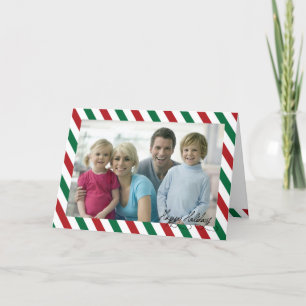 Festividades Cartão de Saudação de Foto de Natal Candy Cane